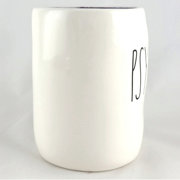 ⭐️2/ $50⭐️ Rae Dunn White Ceramic Mug Large Letters Black PSYCHIC - Picture 2 of 11